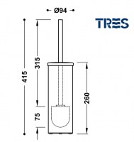MEDIDAS ESCOBILLERO A SUELO REDONDO TRES